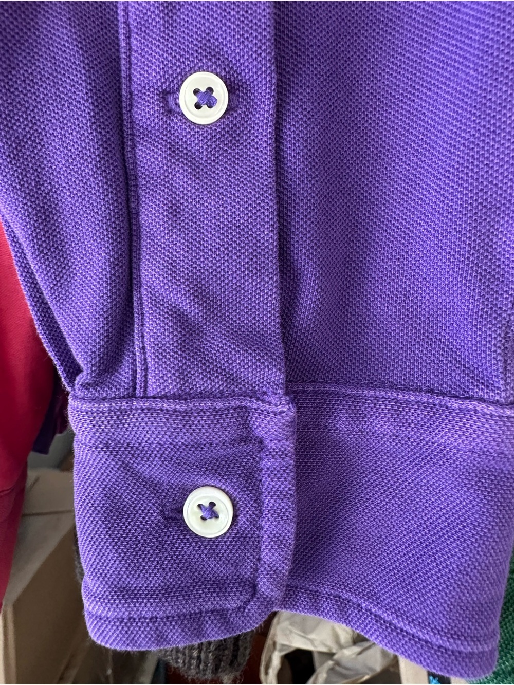 Ralph Lauren Purple Button-Down Oxford Shirt with Green Pony - Picture 4 of 7